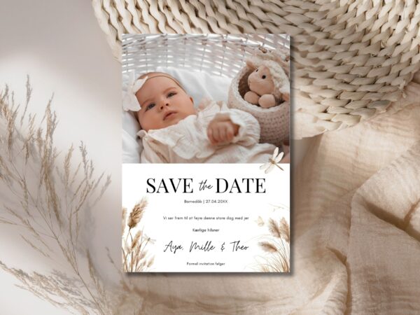 save the date barnedåb