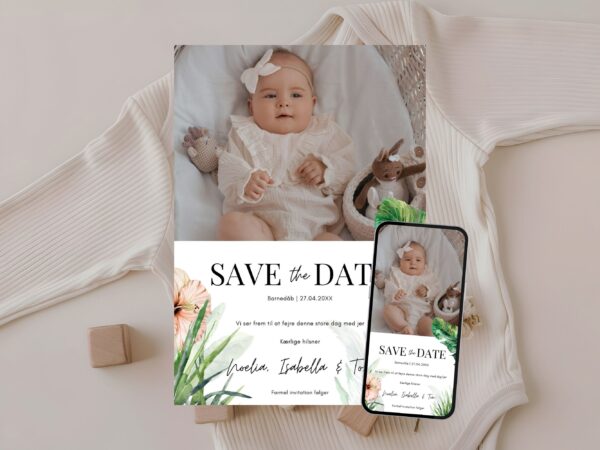 save the date barnedåb