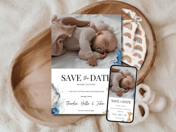 save the date barnedåb