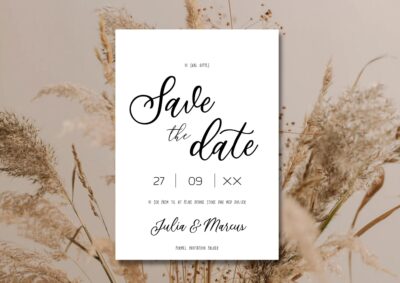 Hvid | Save the date kort bryllup