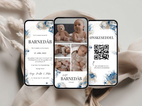 digital invitation barnedåb