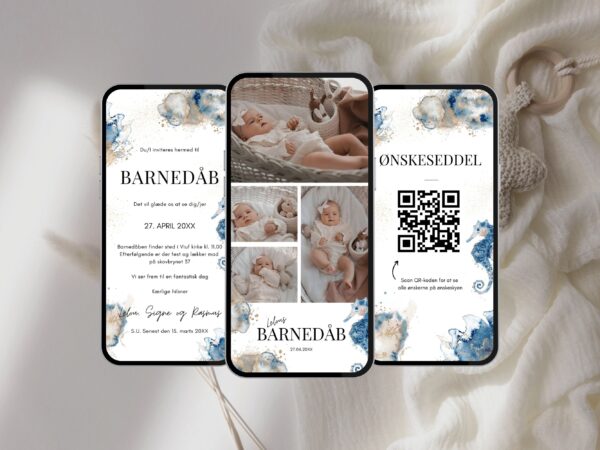 digital invitation barnedåb