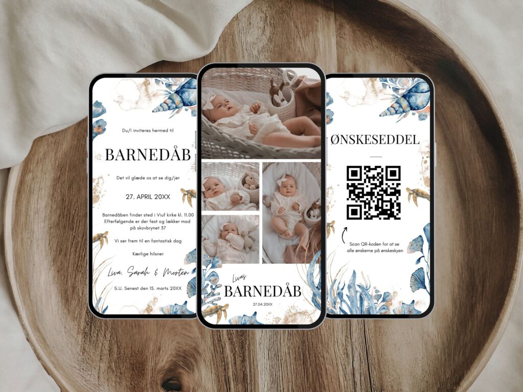 digital invitation barnedåb