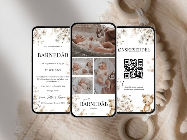 digital invitation barnedåb