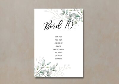 Nola | Bordnummer med navne bryllup