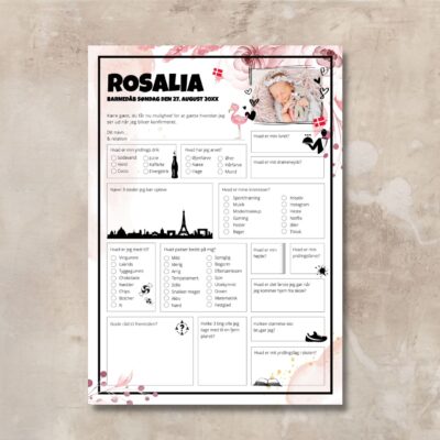 Rosalia | Fremtidsquiz til barnedåb