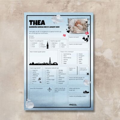 Thea | Fremtidsquiz til barnedåb