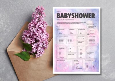 Lilla/lyserød | Quiz til babyshower