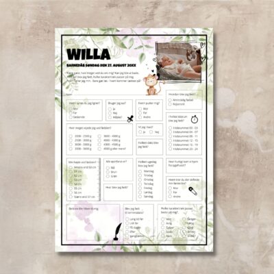 Willa | Quiz til barnedåb