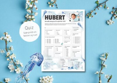 Hugo | Quiz til barnedåb med billede