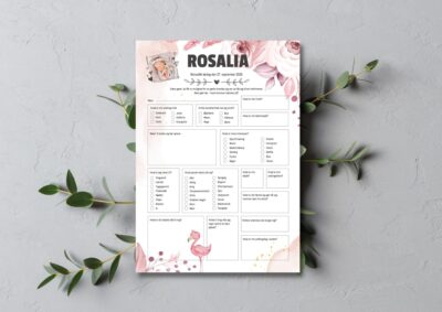 Rosalia | Fremtidsquiz til barnedåb med billede