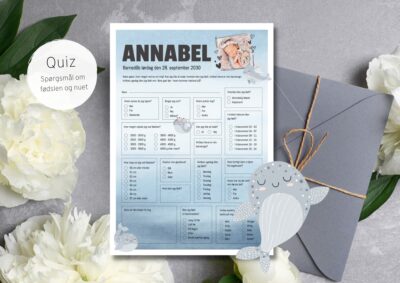 Thea | Quiz til barnedåb med billede
