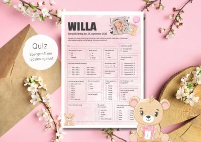 Willa | Quiz til barnedåb med billede