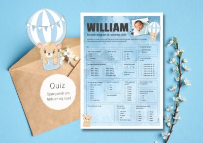 William | Quiz til barnedåb med billede