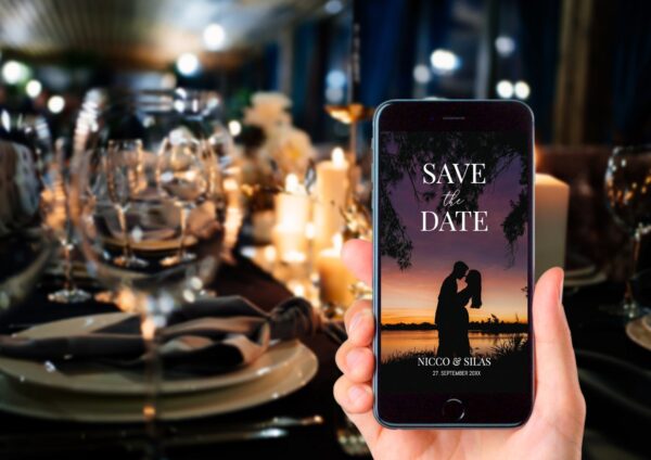 digitalt save the date kort bryllup