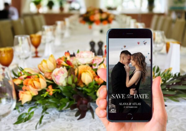 digitalt save the date kort bryllup