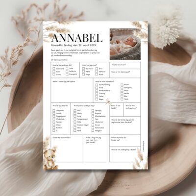 Annabel | Fremtidsquiz til barnedåb