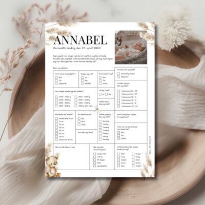 Annabel | Quiz til barnedåb