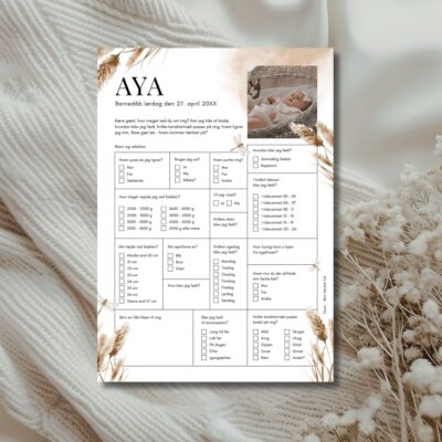 Aya | Quiz til barnedåb