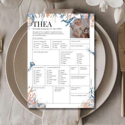 Thea | Fremtidsquiz til barnedåb