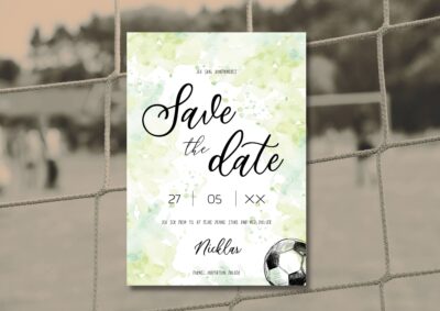 Fodbold | Save the date kort konfirmation