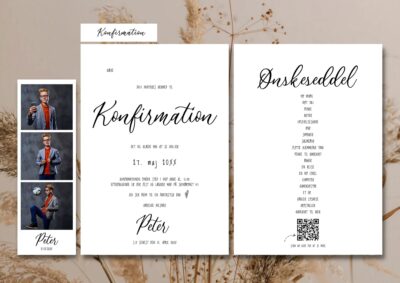 Hvid | Invitation konfirmation delux