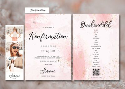 Pink | Invitation konfirmation delux