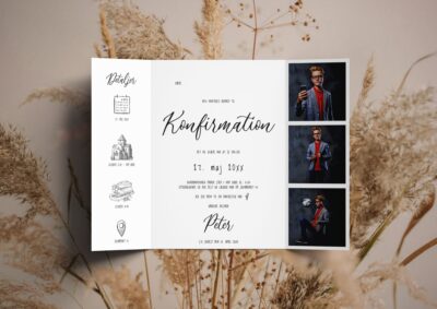 Hvid | Invitation konfirmation portfals