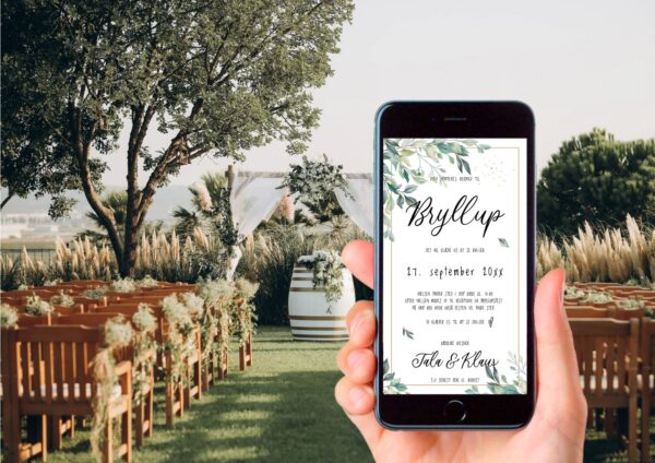 digital invitation bryllup