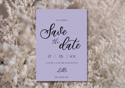Lilla | Save the date kort konfirmation