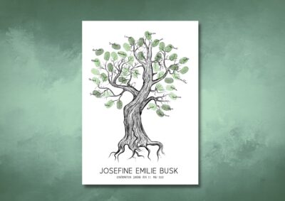 Træ | Fingertryksplakat konfirmation