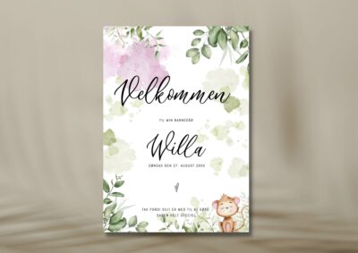 Willa | Velkomstskilt barnedåb