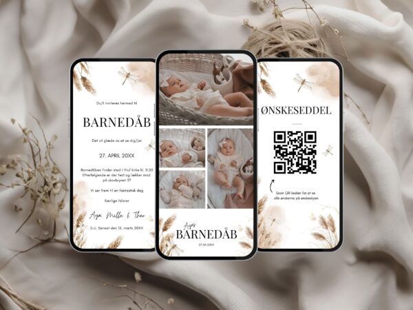 digital invitation barnedåb