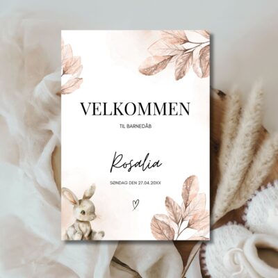 Rosalia | Velkomstskilt barnedåb