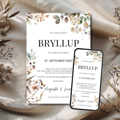 Augusta | Invitation bryllup kombi