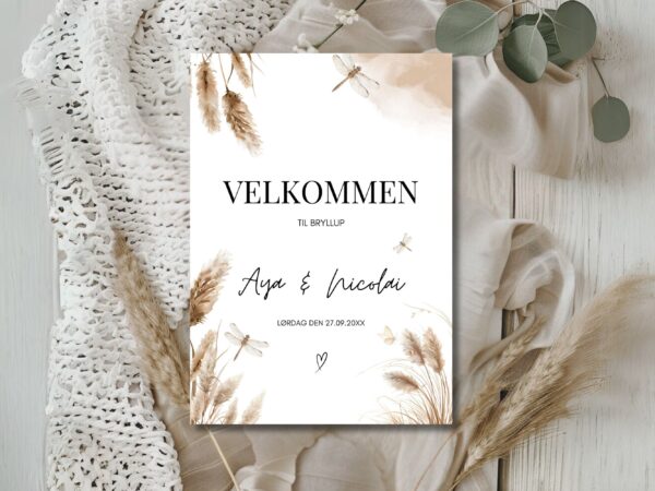 velkomstskilt bryllup