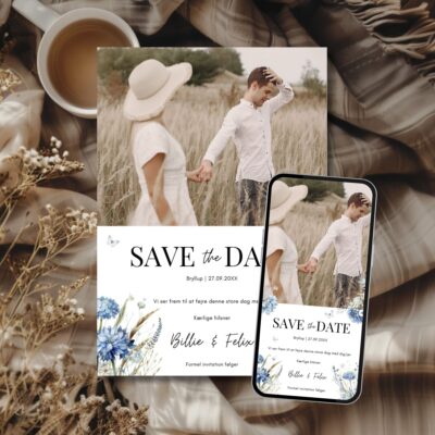 Billie | Save the date kort bryllup kombi