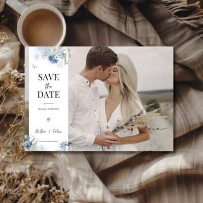 Billie | Save the date kort bryllup vandret