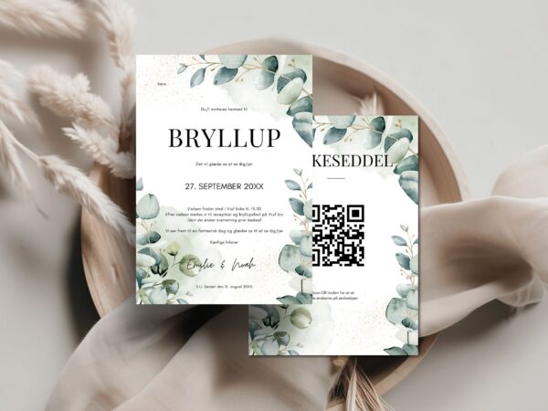 bryllupsinvitation grøn natur