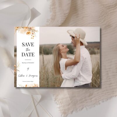 Esther | Save the date kort bryllup vandret