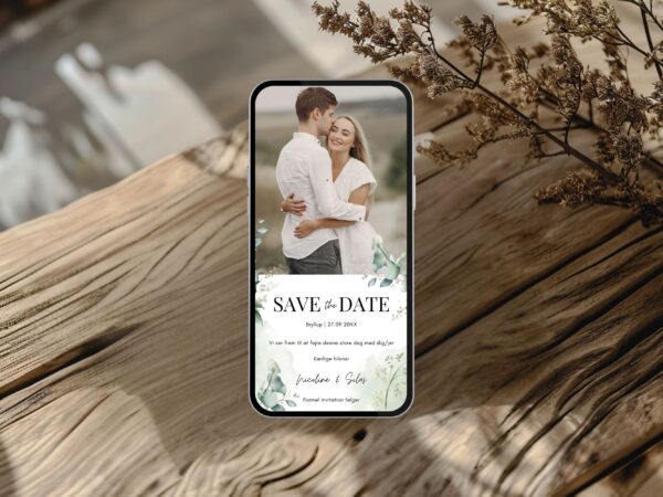 digital save the date bryllup
