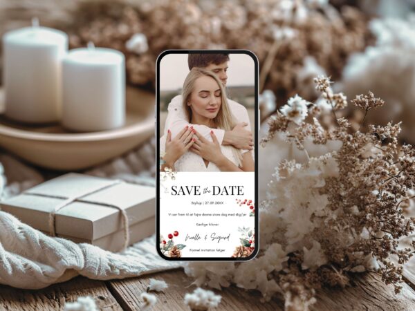digital save the date bryllup