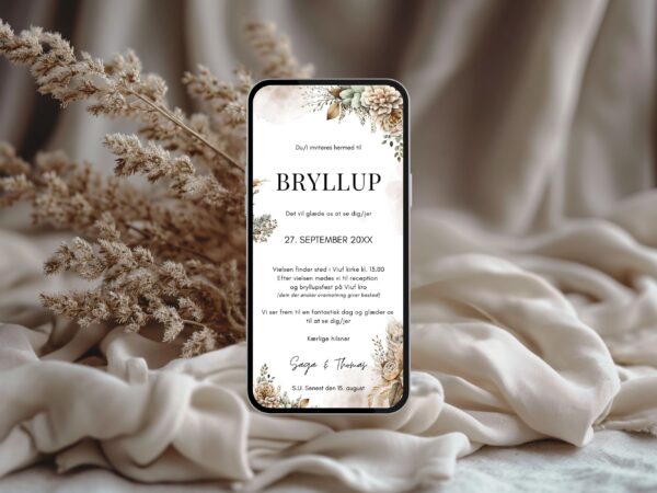 digital invitation bryllup
