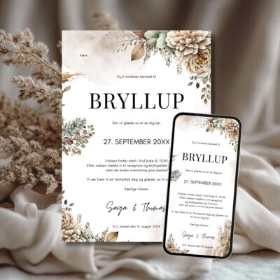 Saga | Invitation bryllup kombi