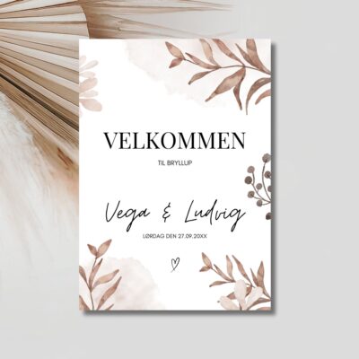 Vega | Velkomstskilt bryllup