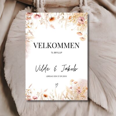 Vilde | Velkomstskilt bryllup