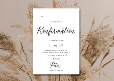 Hvid | Invitation konfirmation