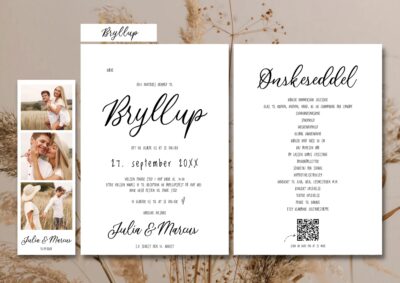 Hvid | Invitation bryllup delux
