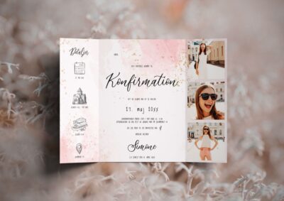 Pink | Invitation konfirmation portfals
