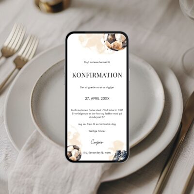 Fodbold | Invitation konfirmation digital